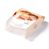 100 Set Rectangle with Bread Pattern Paper Baking Bags, No Handle & Oil-proof Bags, with Sticker, for Gift & Food Wrapping, Sandy Brown, 32x21x0.05cm