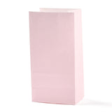 100 pc Rectangle Kraft Paper Bags, None Handles, Gift Bags, Pink, 9.1x5.8x17.9cm