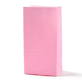 100 pc Rectangle Kraft Paper Bags, None Handles, Gift Bags, Hot Pink, 9.1x5.8x17.9cm