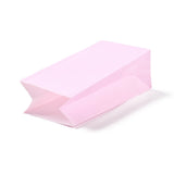 100 pc Rectangle Kraft Paper Bags, None Handles, Gift Bags, Pearl Pink, 9.1x5.8x17.9cm