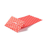 100 pc Rectangle Kraft Paper Bags, None Handles, Gift Bags, Polka Dot Pattern, Orange Red, 9.1x5.8x17.9cm