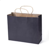 10 pc Pure Color Paper Bags, Gift Bags, Shopping Bags, with Handles, Rectangle, Prussian Blue, 26x31.5x11cm