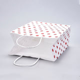 12 pc Paper Bags, with Handles, Gift Bags, Shopping Bags, Polka Dot Pattern, Rectangle, Red, 21x11x27cm