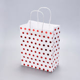 12 pc Paper Bags, with Handles, Gift Bags, Shopping Bags, Polka Dot Pattern, Rectangle, Red, 21x11x27cm