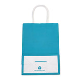 30 pc Kraft Paper Bags, Gift Bags, Shopping Bags, with Handles, Deep Sky Blue, 15x8x21cm