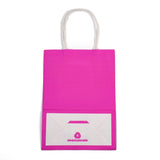 30 pc Kraft Paper Bags, Gift Bags, Shopping Bags, with Handles, Fuchsia, 15x8x21cm