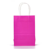 30 pc Kraft Paper Bags, Gift Bags, Shopping Bags, with Handles, Fuchsia, 15x8x21cm