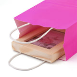 30 pc Kraft Paper Bags, Gift Bags, Shopping Bags, with Handles, Fuchsia, 15x8x21cm