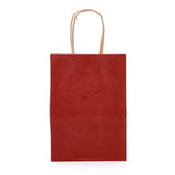 30 pc Kraft Paper Bags, Gift Bags, Shopping Bags, with Handles, Dark Red, 15x8x21cm