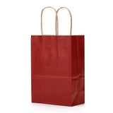 30 pc Kraft Paper Bags, Gift Bags, Shopping Bags, with Handles, Dark Red, 15x8x21cm