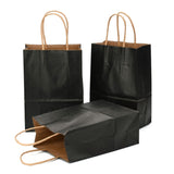 30 pc Kraft Paper Bags, Gift Bags, Shopping Bags, with Handles, Black, 15x8x21cm