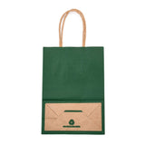 30 pc Kraft Paper Bags, Gift Bags, Shopping Bags, with Handles, Dark Green, 15x8x21cm