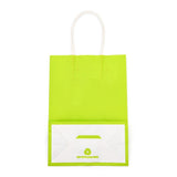 30 pc Kraft Paper Bags, Gift Bags, Shopping Bags, with Handles, Green Yellow, 15x8x21cm