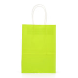 30 pc Kraft Paper Bags, Gift Bags, Shopping Bags, with Handles, Green Yellow, 15x8x21cm