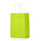 30 pc Kraft Paper Bags, Gift Bags, Shopping Bags, with Handles, Green Yellow, 15x8x21cm