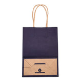 30 pc Kraft Paper Bags, Gift Bags, Shopping Bags, with Handles, Midnight Blue, 15x8x21cm