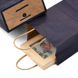 30 pc Kraft Paper Bags, Gift Bags, Shopping Bags, with Handles, Midnight Blue, 15x8x21cm