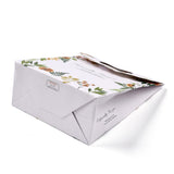 15 pc Rectangle Paper Flip Gift Bags, with Handle & Word & Leaf Pattern, Shopping Bags, White, 12.3x6x16.1cm