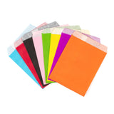 2 Set 80Pcs 8 Colors Eco-Friendly Kraft Paper Bags, Gift Bags, Rectangle, Mixed Color, 18x13x0.02cm, 10pcs/color