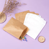 1 Set 100Pcs 2 Colors White & Brown Kraft Paper Bags, No Handles, Food Storage Bags, 18x13cm, 50pcs/color