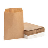 1 Set 100Pcs 2 Colors White & Brown Kraft Paper Bags, No Handles, Food Storage Bags, 18x13cm, 50pcs/color