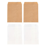 1 Set 100Pcs 2 Colors White & Brown Kraft Paper Bags, No Handles, Food Storage Bags, 18x13cm, 50pcs/color