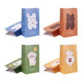 1 Set Magibeads 12Pcs 6 Style Rectangle Paper Bags, Animal Pattern with Stickers, Storage Bags, Wedding Party Birthday Gift Bag, Mixed Color, 26.7x15.1x9.7cm, 2pcs/style