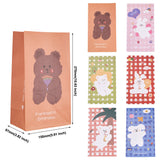 1 Set Magibeads 12Pcs 6 Color Rectangle Paper Candy Bags, No Handle, with Sticker, for Gift & Food Wrapping Bags, Mixed Color, 26.7~27x15~15.1x9.7cm, 6 color, 2pcs/color, 12pcs