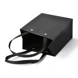 10 pc Rectangle Paper Bags, with Nylon Handles, for Gift Bags and Shopping Bags, Black, 13x0.4x15cm