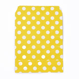 100 pc Kraft Paper Bags, No Handles, Food Storage Bags, Polka Dot Pattern, Yellow, 18x13cm
