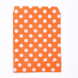 100 pc Kraft Paper Bags, No Handles, Food Storage Bags, Polka Dot Pattern, Orange, 18x13cm