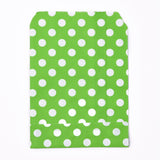 100 pc Kraft Paper Bags, No Handles, Food Storage Bags, Polka Dot Pattern, Green, 18x13cm