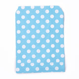 100 pc Kraft Paper Bags, No Handles, Food Storage Bags, Polka Dot Pattern, Deep Sky Blue, 18x13cm