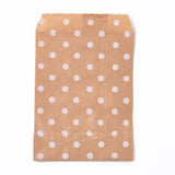 100 pc Kraft Paper Bags, No Handles, Food Storage Bags, BurlyWood, Polka Dot Pattern, 15x10cm