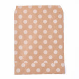 100 pc Kraft Paper Bags, No Handles, Food Storage Bags, BurlyWood, Polka Dot Pattern, 18x13cm