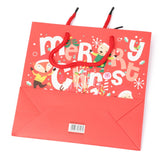 10 pc Christmas Themed Paper Bags, Square, for Jewelry Storage, Christmas Themed Pattern, 20x20x0.45cm