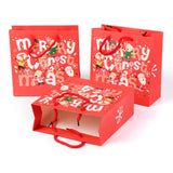 10 pc Christmas Themed Paper Bags, Square, for Jewelry Storage, Christmas Themed Pattern, 20x20x0.45cm