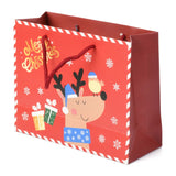 10 pc Christmas Themed Paper Bags, Rectangle with Deer Pattern, for Jewelry Storage, Red, 24.5x19.5x0.45cm