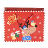 10 pc Christmas Themed Paper Bags, Rectangle with Deer Pattern, for Jewelry Storage, Red, 24.5x19.5x0.45cm