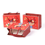 10 pc Christmas Themed Paper Bags, Rectangle with Deer Pattern, for Jewelry Storage, Red, 24.5x19.5x0.45cm