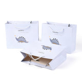 15 pc Cartoon Paper Bags, Rectangle with Dinosaur Pattern, for Jewelry Storage, Lavender, 19.5x14.5x0.45cm