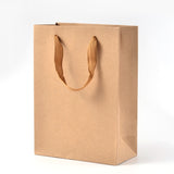 10 pc Elite Rectangle Kraft Paper Bags, with Nylon Cord Handles, for Retail Shopping Bag, Merchandise Bag, Gift, Party Bag, BurlyWood, 33x28x10cm