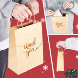 12 pc Rectangle Kraft Paper Bag, with Handle, Word Thank you, for Party Recycled Bag, Peru, 28cm