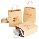 12 pc Rectangle Kraft Paper Bag, with Handle, Word Thank you, for Party Recycled Bag, Peru, 28cm