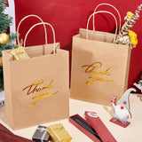 15 pc Rectangle Kraft Paper Bag, with Handle, Word Thank you, for Party Recycled Bag, Peru, 25.4x20.3x10.2cm