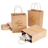 15 pc Rectangle Kraft Paper Bag, with Handle, Word Thank you, for Party Recycled Bag, Peru, 25.4x20.3x10.2cm