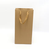 10 pc Kraft Paper Bags, with Handles, Wine Bag, BurlyWood, 17x9x35cm