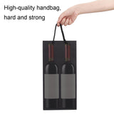 10 pc Kraft Paper Bags, Gift Bags, Shopping Bags, Wedding Bags, Red Wine Bags, Rectangle with Handles, Black, 35x17x9cm