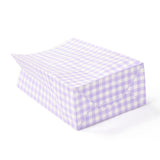 100 pc Rectangle with Tartan Pattern Paper Bags, No Handle, for Gift & Food Bags, Lavender, 23x15x0.1cm