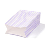 100 pc Rectangle with Tartan Pattern Paper Bags, No Handle, for Gift & Food Bags, Lavender, 23x15x0.1cm